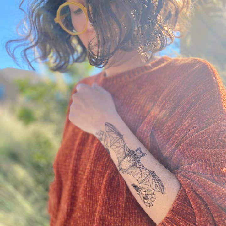 NatureTats - Wholesale Temporary Tattoo - Free-tailed Bat Temporary Tattoo1