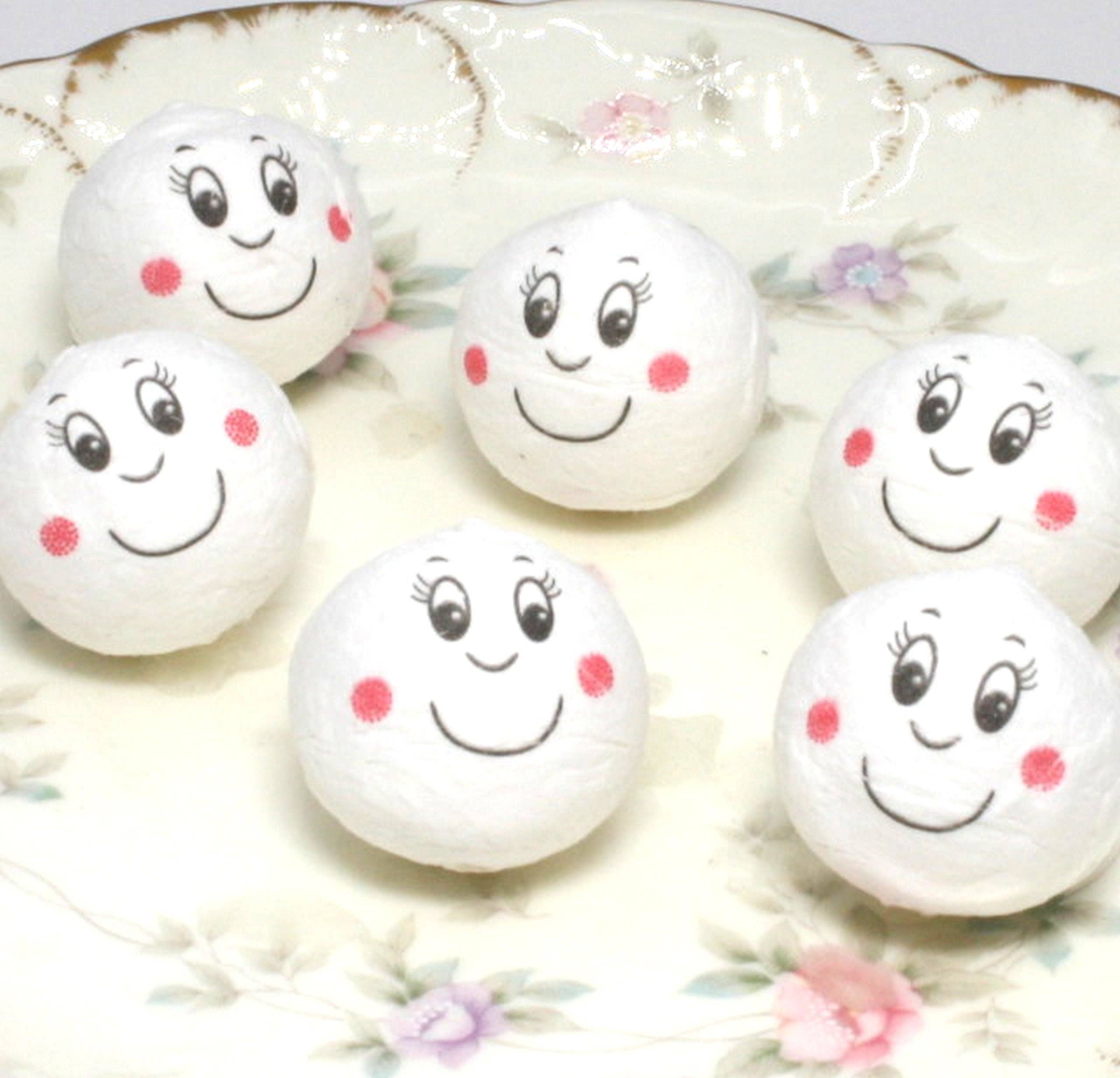 Smiley Rosy Cheeks - 1" Cotton Dollhead - Set of 8 for wholesale on Faire5