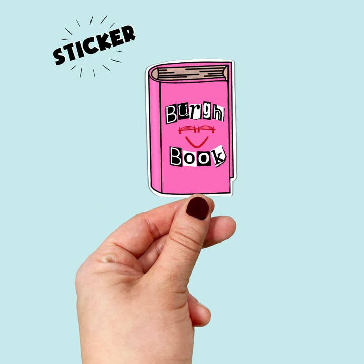 Waterproof Vinyl Pittsburgh Burgh Book Sticker for wholesale by Songbird Artistry