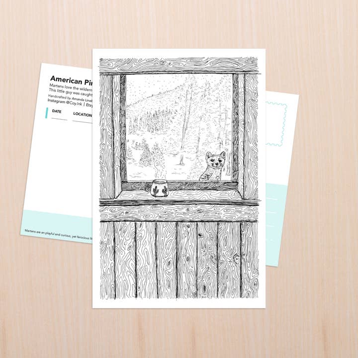 Pine Marten Hyttekunst for engroshandel hos Coy Ink Studio