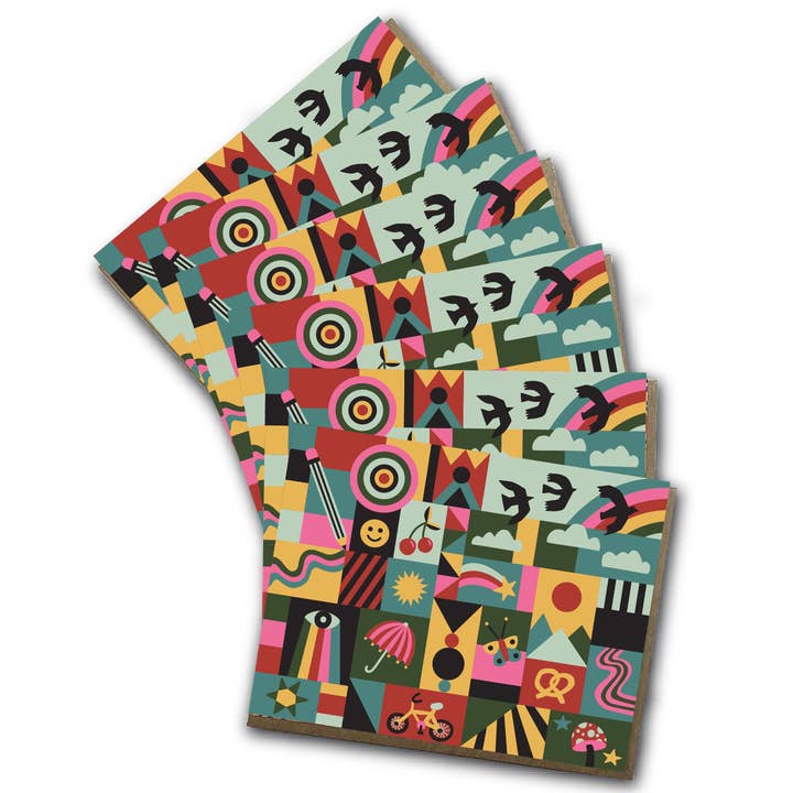 Rainbow Beauty Notecard Set of 6 for wholesale by Julz Clementine