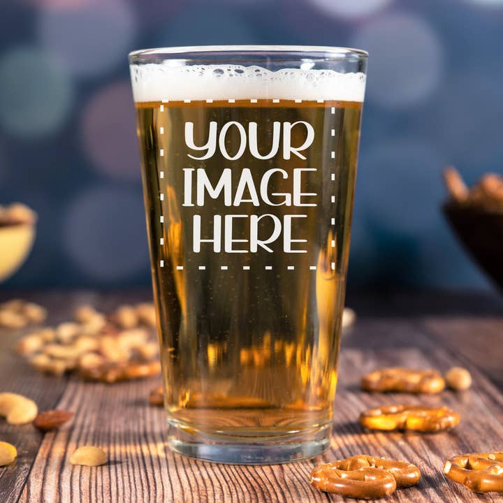 Blue Ridge Mountain Gifts - Vente Verre/chope à bière - Verres à bière personnalisés - Image personnalisée - Logo de marque0