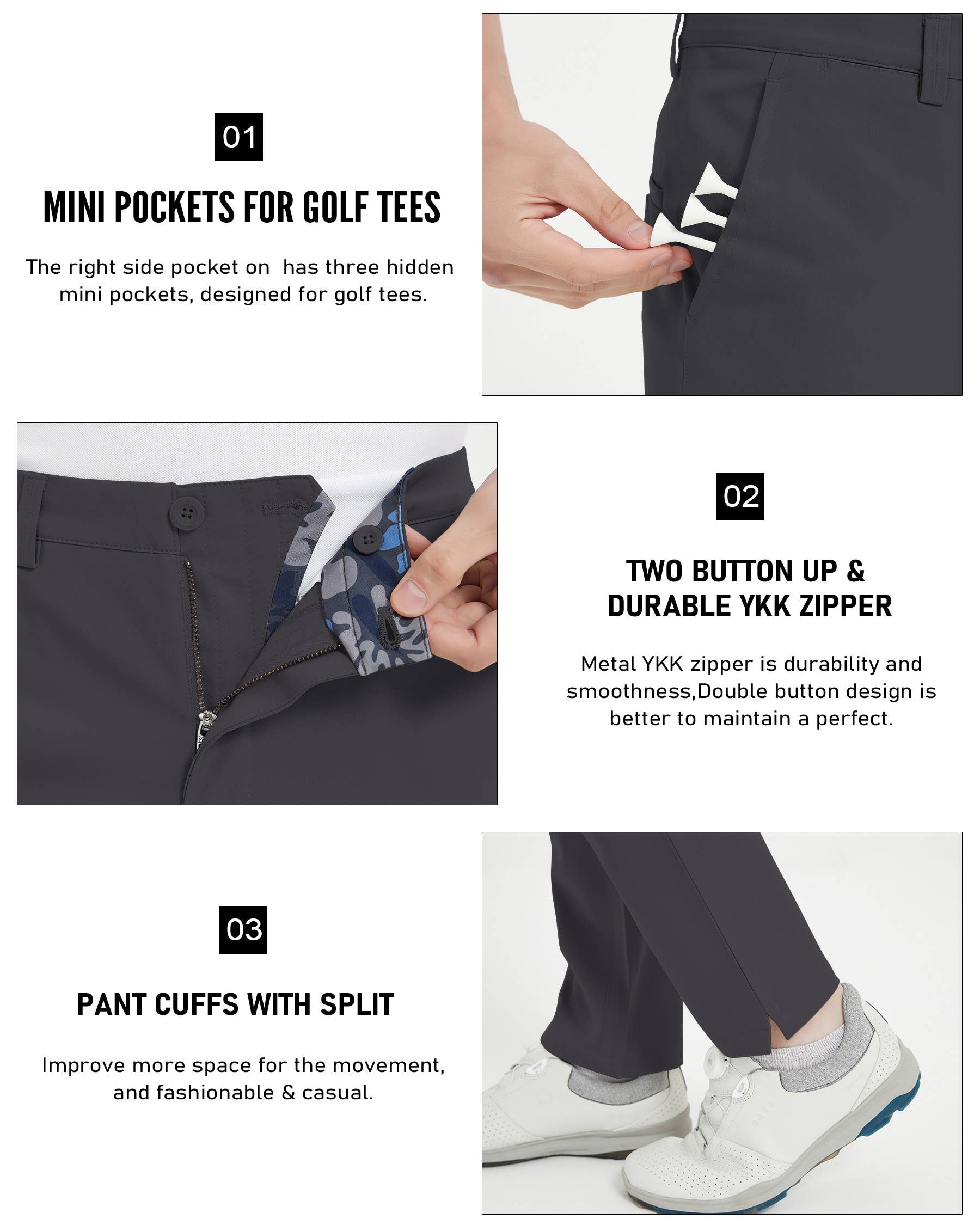 Qing Dao Lai Si Ma Te Fang Zhi You Xian Gong Si - Wholesale Pants - Men's - Men's Stretch Tech Performance Golf Pants Solid & Printed32