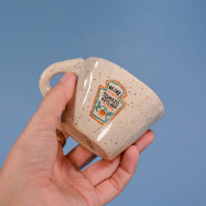 Juice Ceramics Handmade Pottery and Jewelry - Wholesale Coffee Mug - Ketchup - Handmade Speckled Ceramic Espresso Cup - 2-4 oz. 1