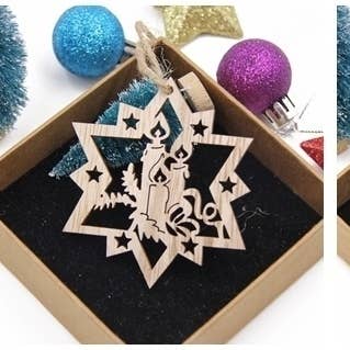 12PCS Wooden Snowflake Ornaments for Christmas Decor for wholesale by Buddha Yoga