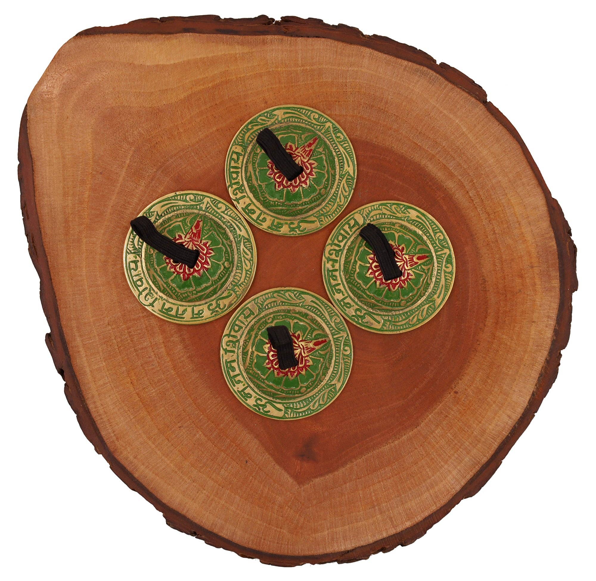 Lungta Imports - Vente Instruments de musique - 2 paires de cymbales à doigts Om Namah Shivaya en laiton Zills pour cloche10