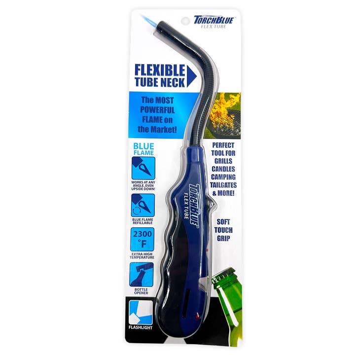 Novelty Closeout - Wholesale Lighter - Torch Blue Flexible Tube Neck Lighter - 12/Pack