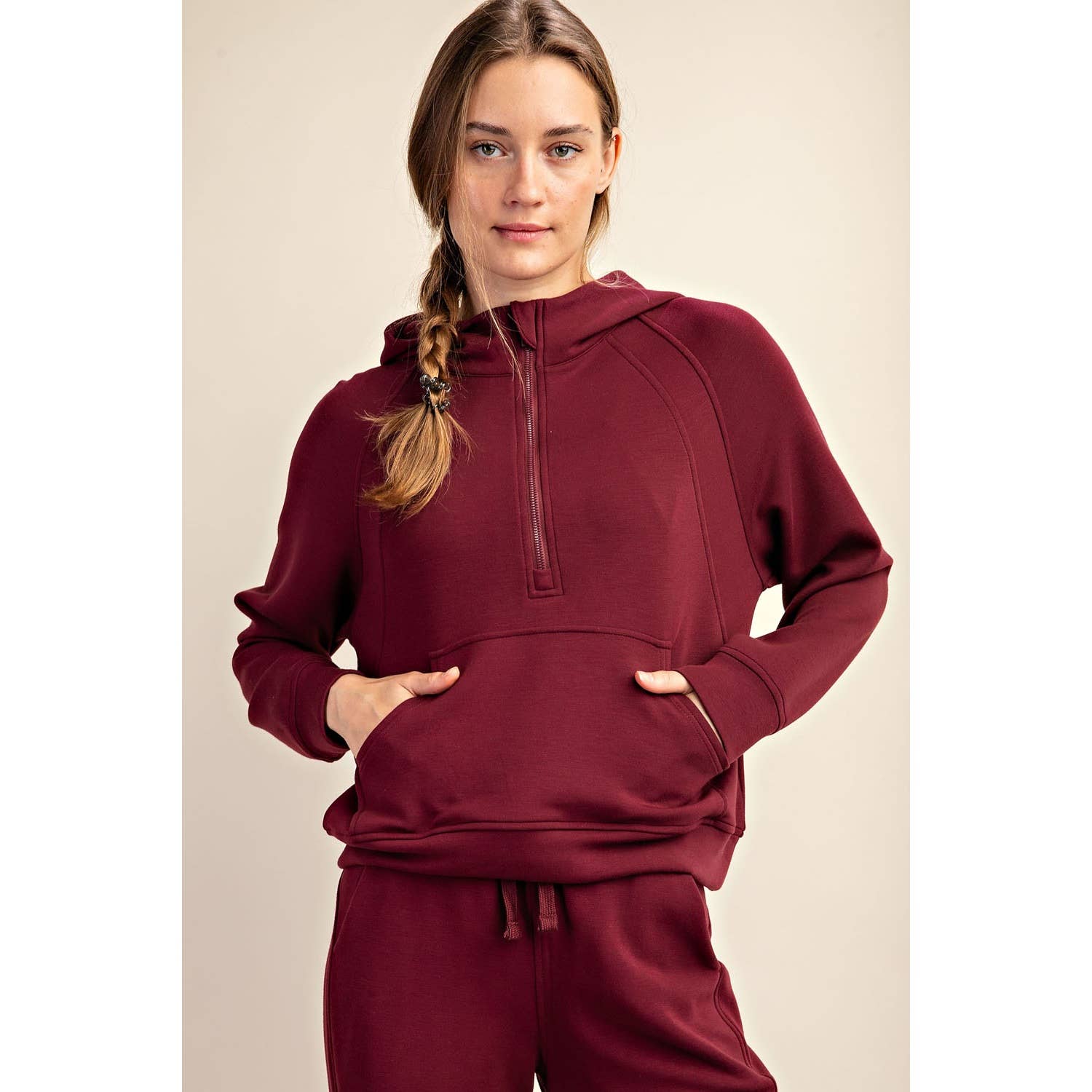 Rae Mode - Wholesale Hoodie - Women's - MODAL SCUBA QUARTER ZIP HODDIE JACKET9