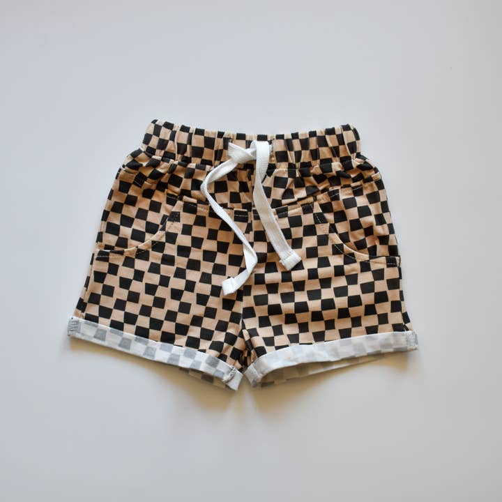 Little Rad Things - Wholesale Shorts - Kids - Boys Clothes Check Ya Later Shorts Beige Black