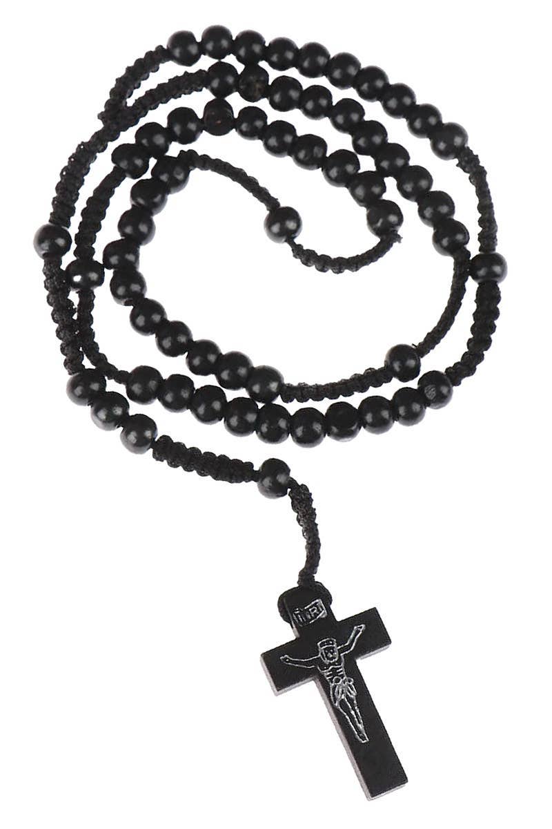 ASSORTED Jesus Christ Cross Prayer Beads Woven Rosary Necklace for wholesale on Faire2