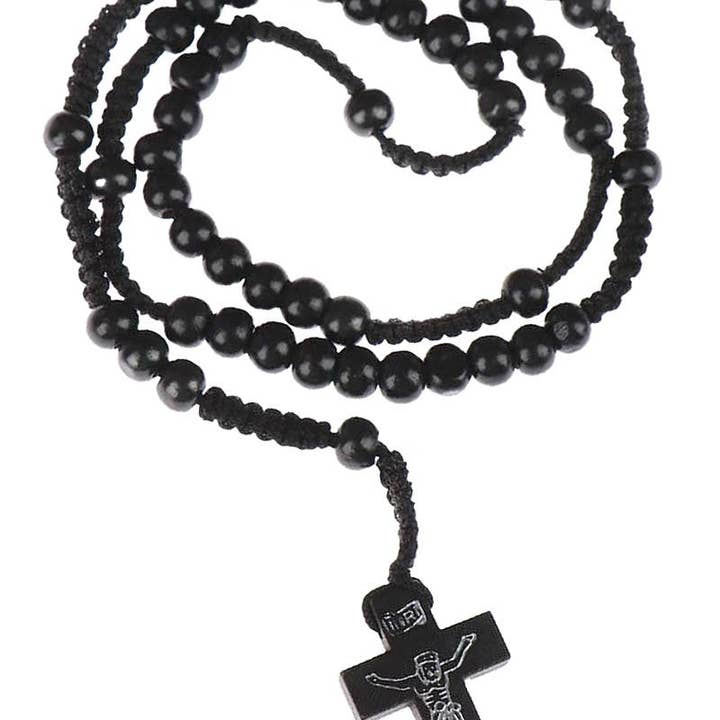 ASSORTED Jesus Christ Cross Prayer Beads Woven Rosary Necklace for wholesale on Faire2