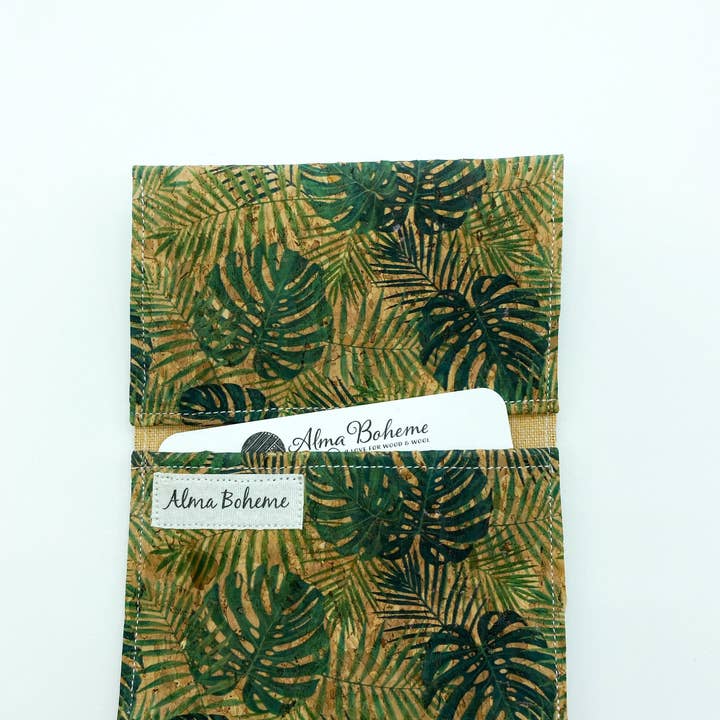 Alma Boheme Handmade - Wholesale Wallet - Women's - Cork Bifold Wallet / Card Holder - Nature prints