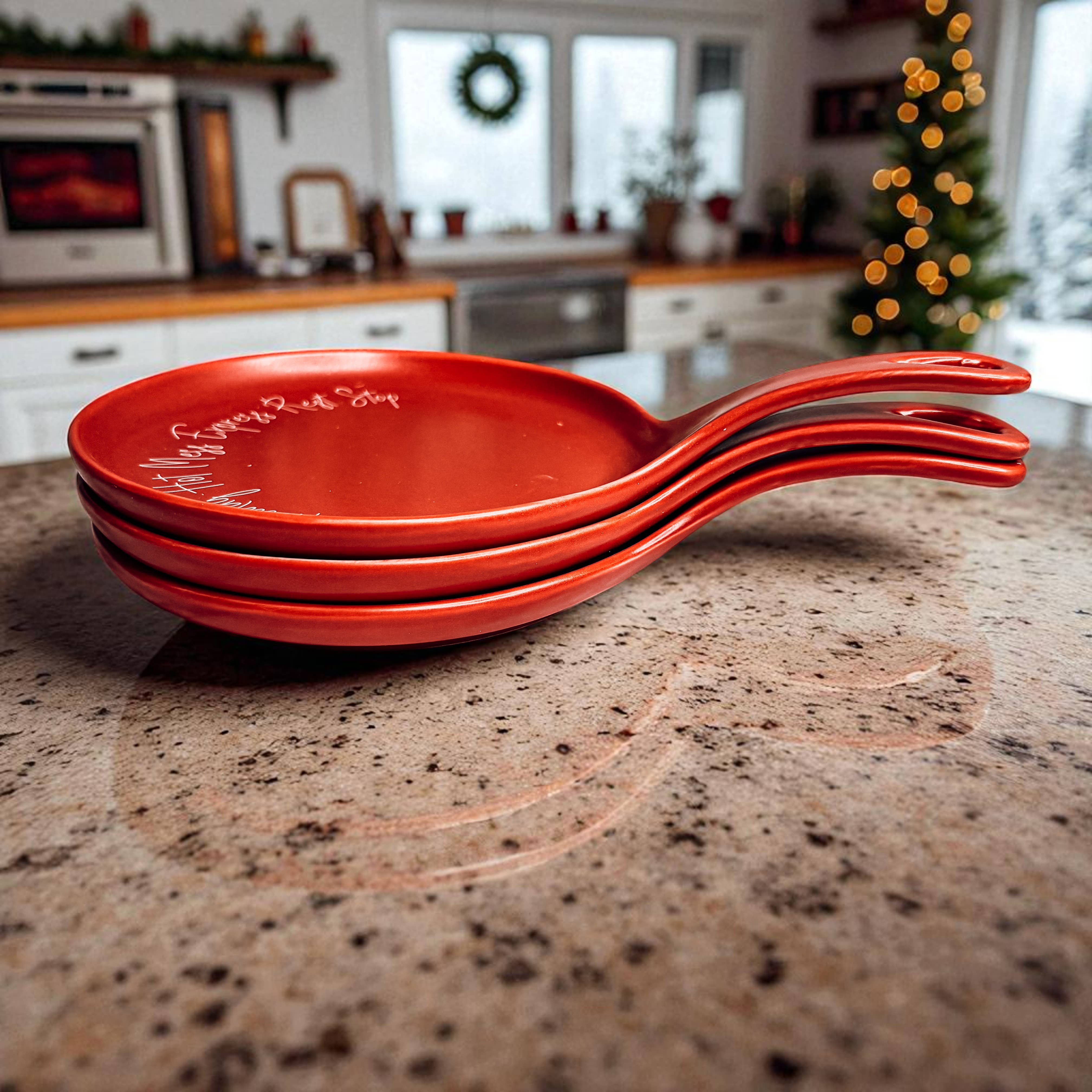 Gia Roma - Vendita all'ingrosso Poggiamestolo - Decorazione da cucina, set di poggia cucchiai in ceramica fatto a mano con cucchiaio in legno77