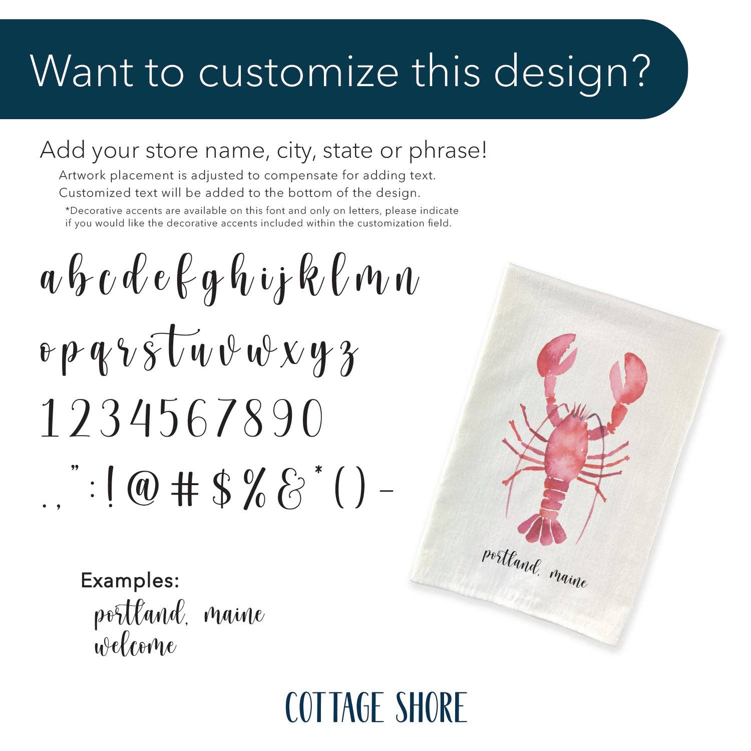 Cottage Shore – Großhandel Geschirrtücher – Austernkranz - Weihnachtsanpassbares Baumwollgeschirrtuch3