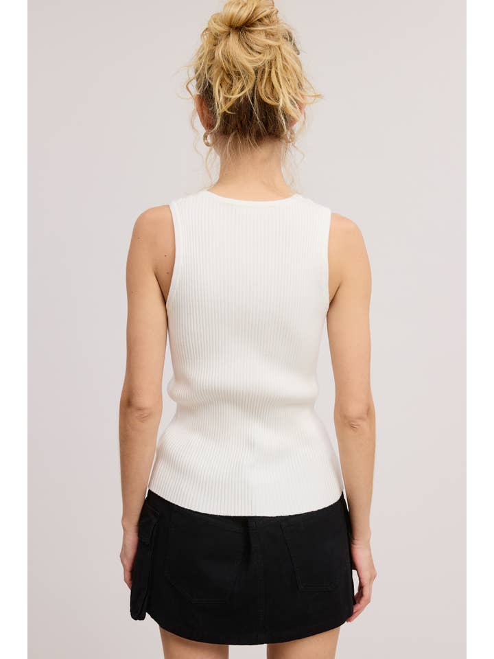 Mimosa - Wholesale Tank Top - Women's - Vintage Bow Ribbon Detail Knit Sweater Tank Top21