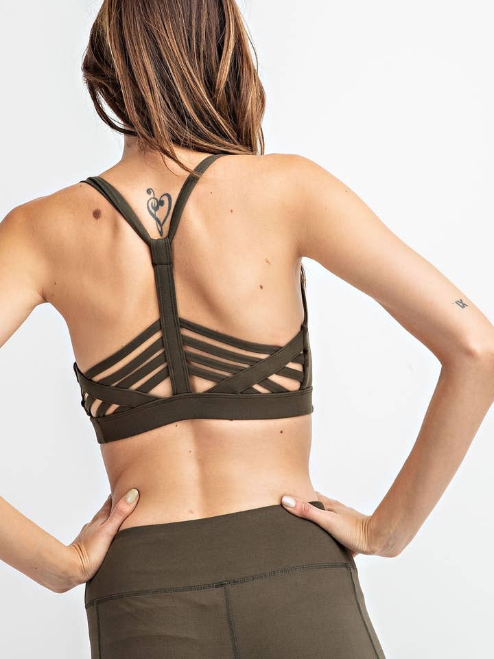 OLIVE T1592PL-SM-Strappy Criss Cross Y-Racerback Sports Bra for wholesale on Faire0