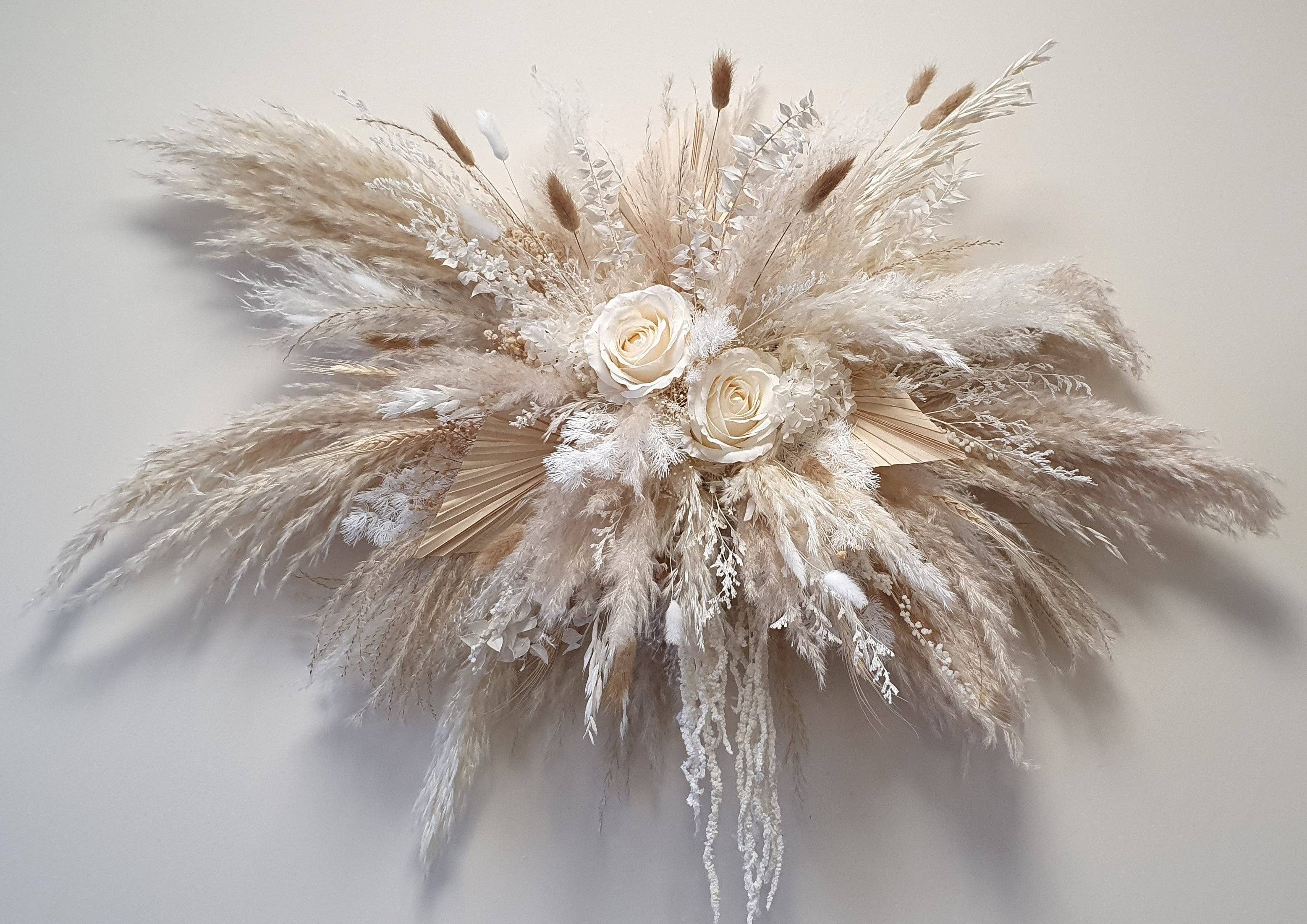 Opal Lily - Wholesale Wall Accent - Dried Pampas Wall Decor - Neutral3