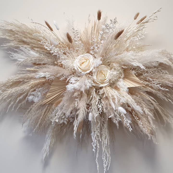 Opal Lily - Wholesale Wall Accent - Dried Pampas Wall Decor - Neutral3