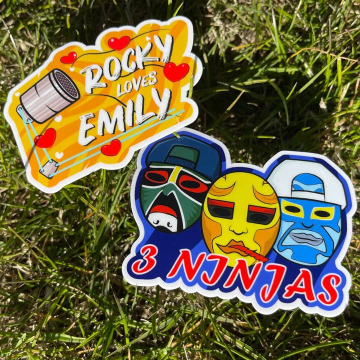 Vida Vintage Co. - Venta al por mayor Pegatina - ¡3 pegatinas Ninjas! - Pegatina Máscaras - Tres ninjas1