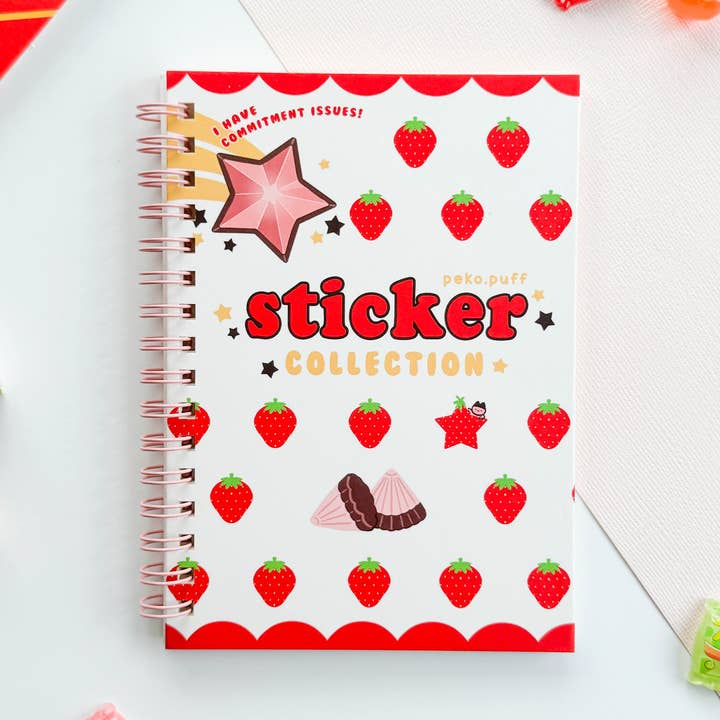 Strawberry Chocolate Mini Reusable Sticker Book Collection for wholesale by PekoPuff