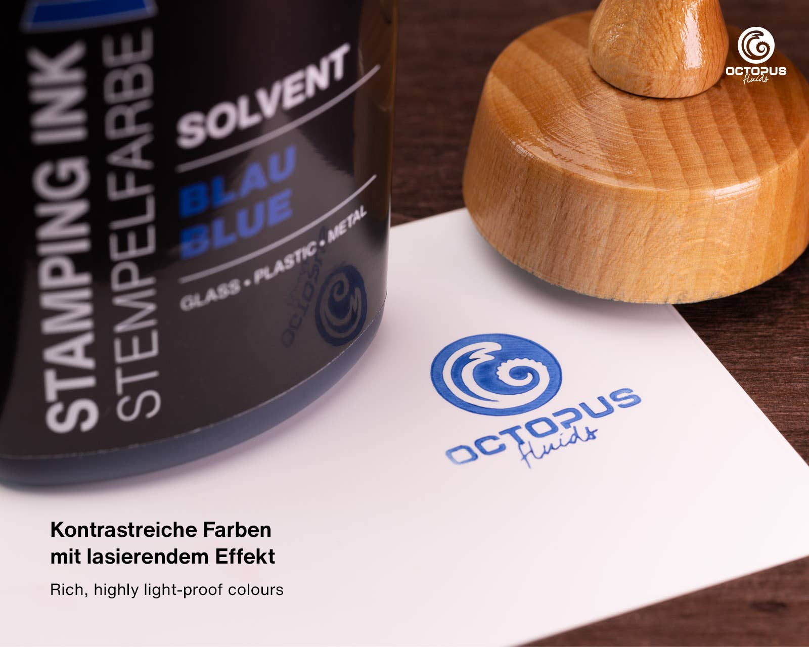 Octopus Concept GmbH – wholesale Bläckdyna – Bläckfisk stämpling bläck för släta ytor, blå 50ml2