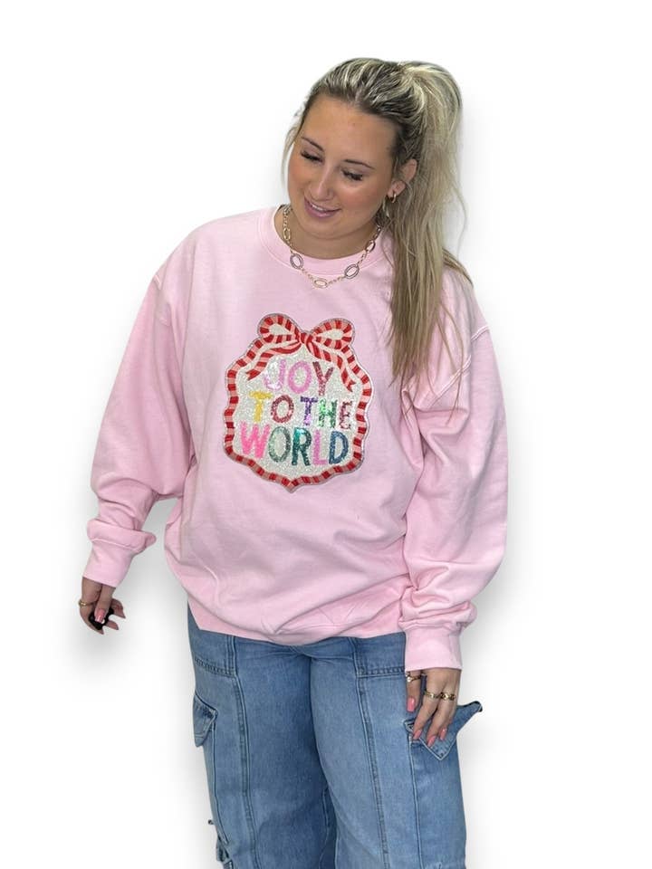 Sequin Joy to the World for wholesale by 6j Threads LLC