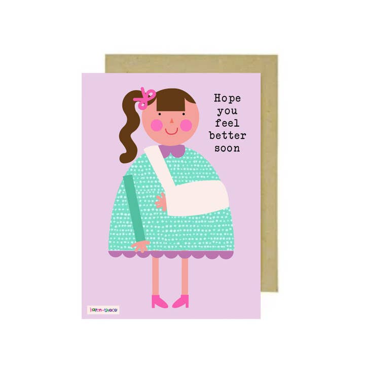 Get well soon greeting card - Feel better soon - Broke arm for wholesale by karen thaco