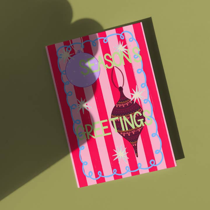 Season's Greetings - Classic Christmas Card | Colourful Art for wholesale by Tecari Designs