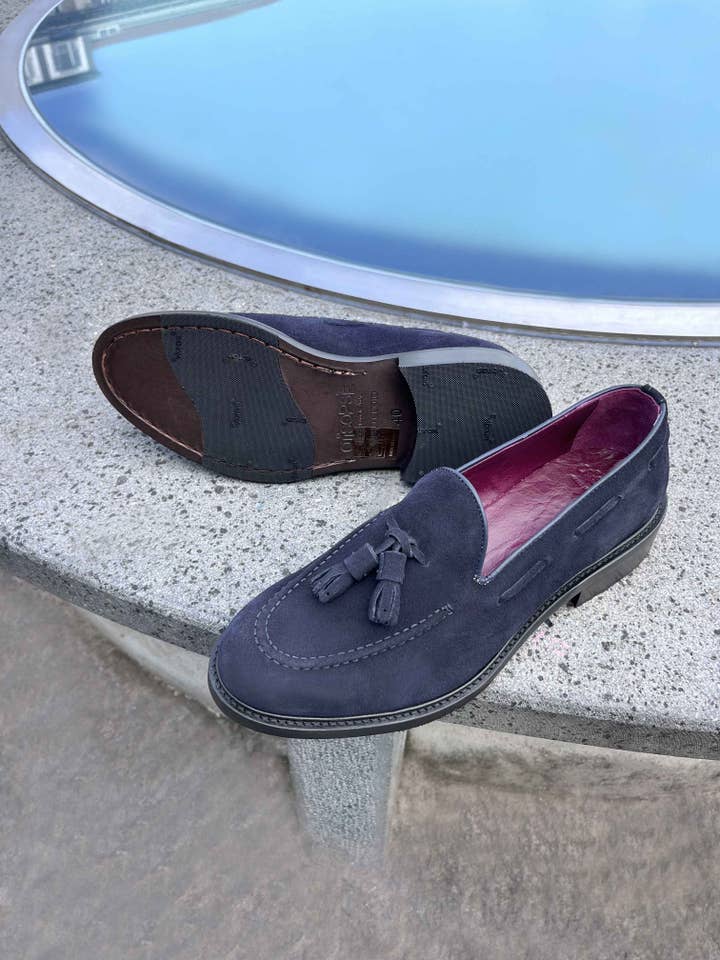 Otisopse - Wholesale Loafers - Men's - Blue suede slipper