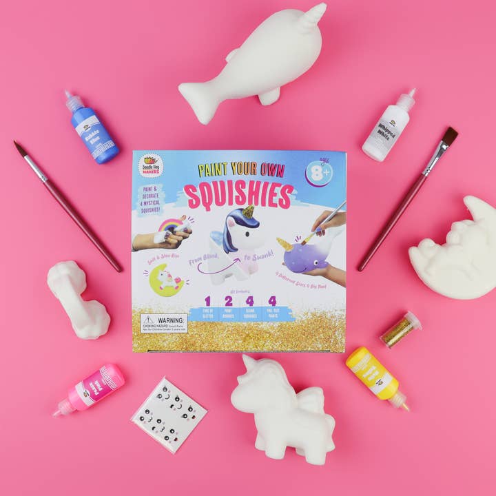 Doodle Hog - Wholesale DIY Craft Kit - Kids - Paint Your Own Rainbows and Unicorn Squishies DIY Kit!1