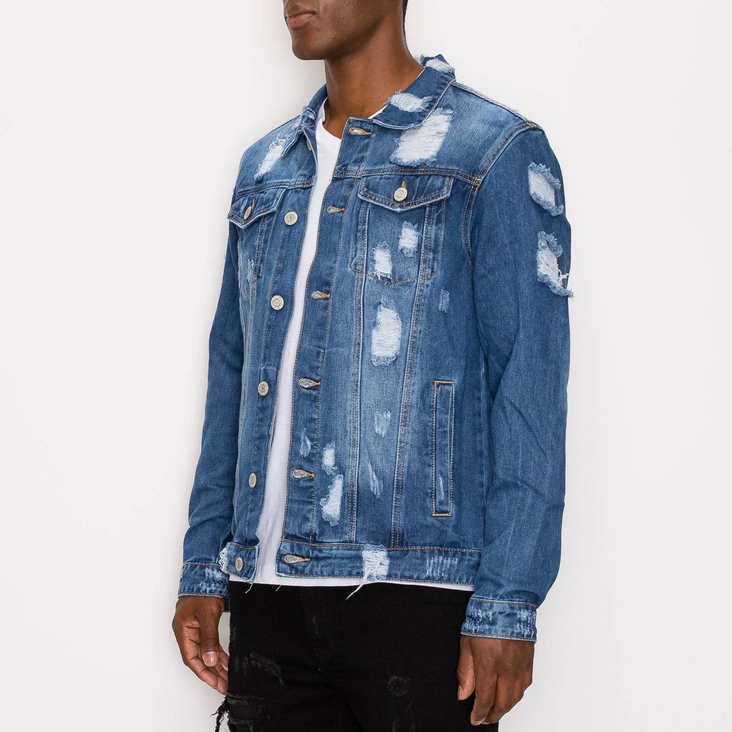 Victorious - Vente Veste en jean – homme - VESTE EN JEAN VIEILLI DK1001
