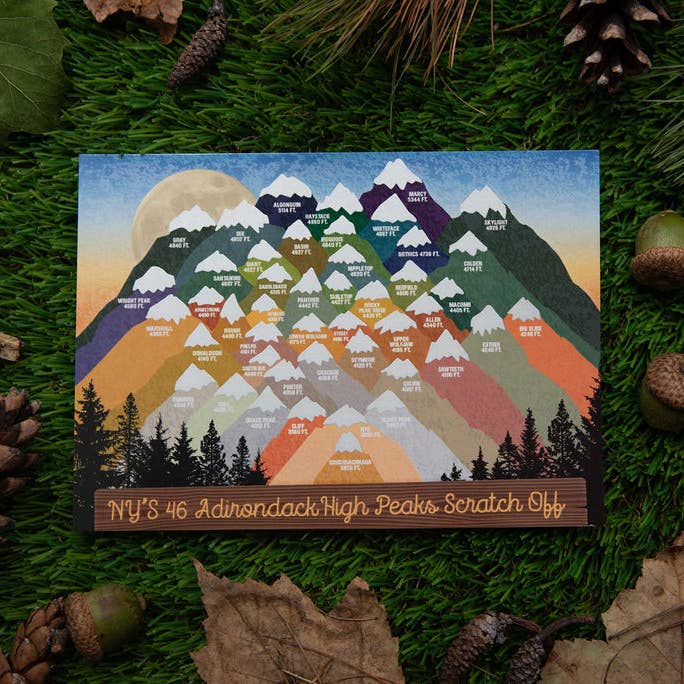 REMOVED BRAND - Wholesale Poster - NY'S Adirondack 46 High Peaks Hiking Scratch Off4
