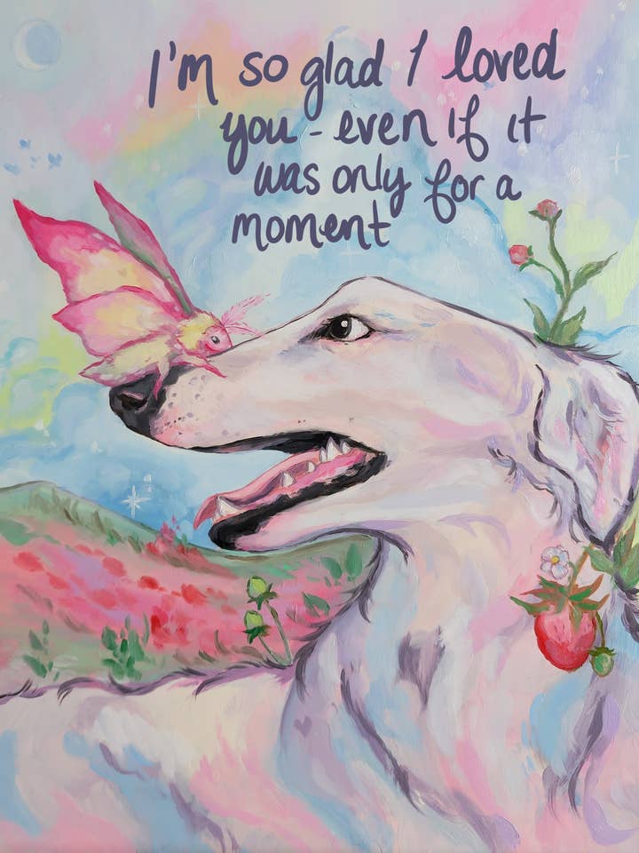 Imprimés en forme de papillon à la fraise et au barzoï pour la vente par Shelby DeGarmo Art