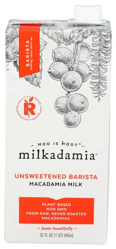 KeHE Distributors, LLC - Wholesale Non-Dairy Milk - Milkadamia Unsweetened Barista Macadamia Milk, 32 fl oz