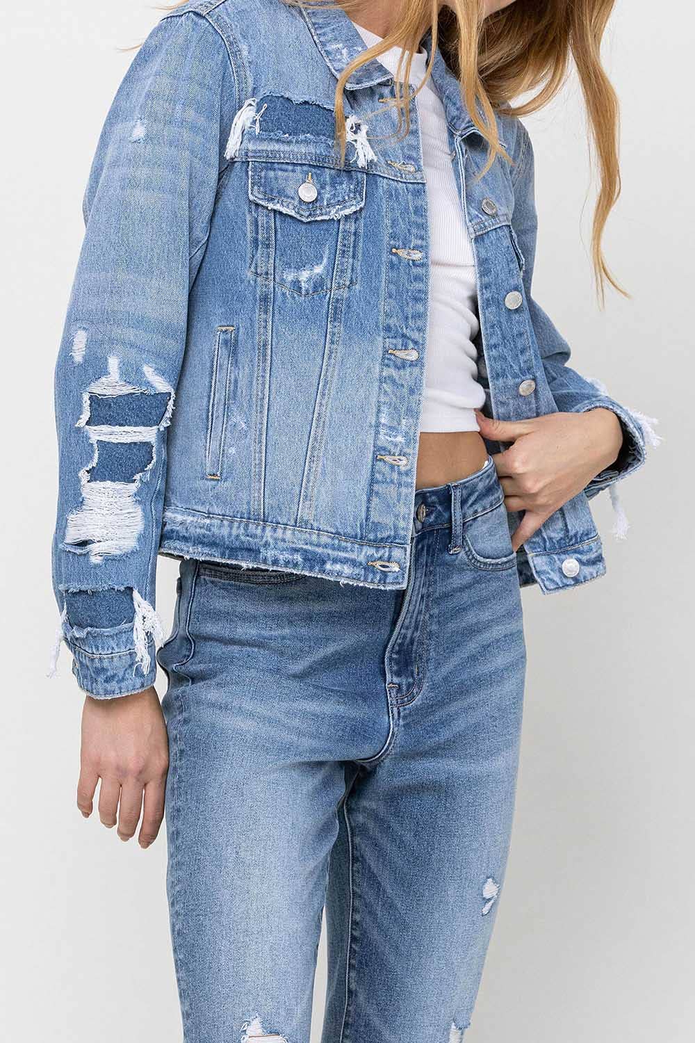 Blaue Seele KLASSISCHE JEANSJACKE IM USED-LOOK V2161J für den Großhandel auf Faire5