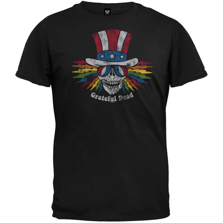 Official Store - Wholesale Screen Printed T-Shirt - Men's - Grateful Dead - Uncle Sam Skull Men's Soft T Shirt