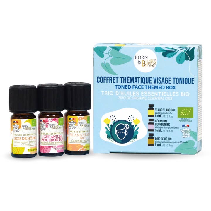 Organic certified tonic thematic face box for wholesale by Les Laboratoires Bio Seasons