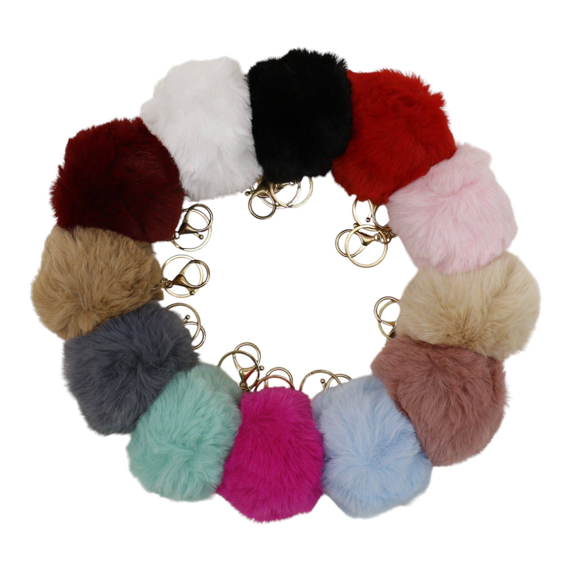 ASSORTED Pom Pom Key Chain KC616 (12PC) for wholesale on Faire6
