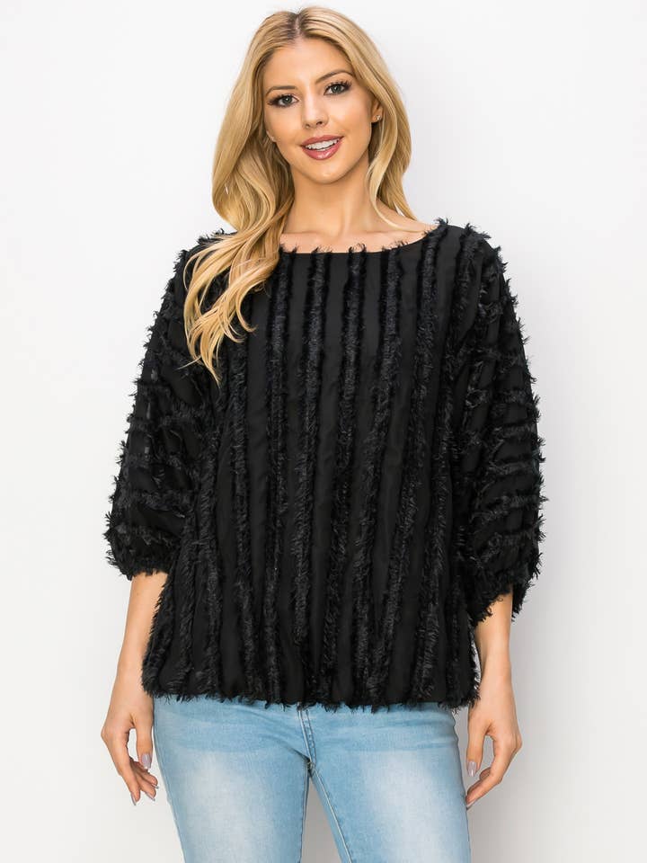 Joh Apparel - Wholesale Blouse - Women's - Winona Woven Feathered Top1