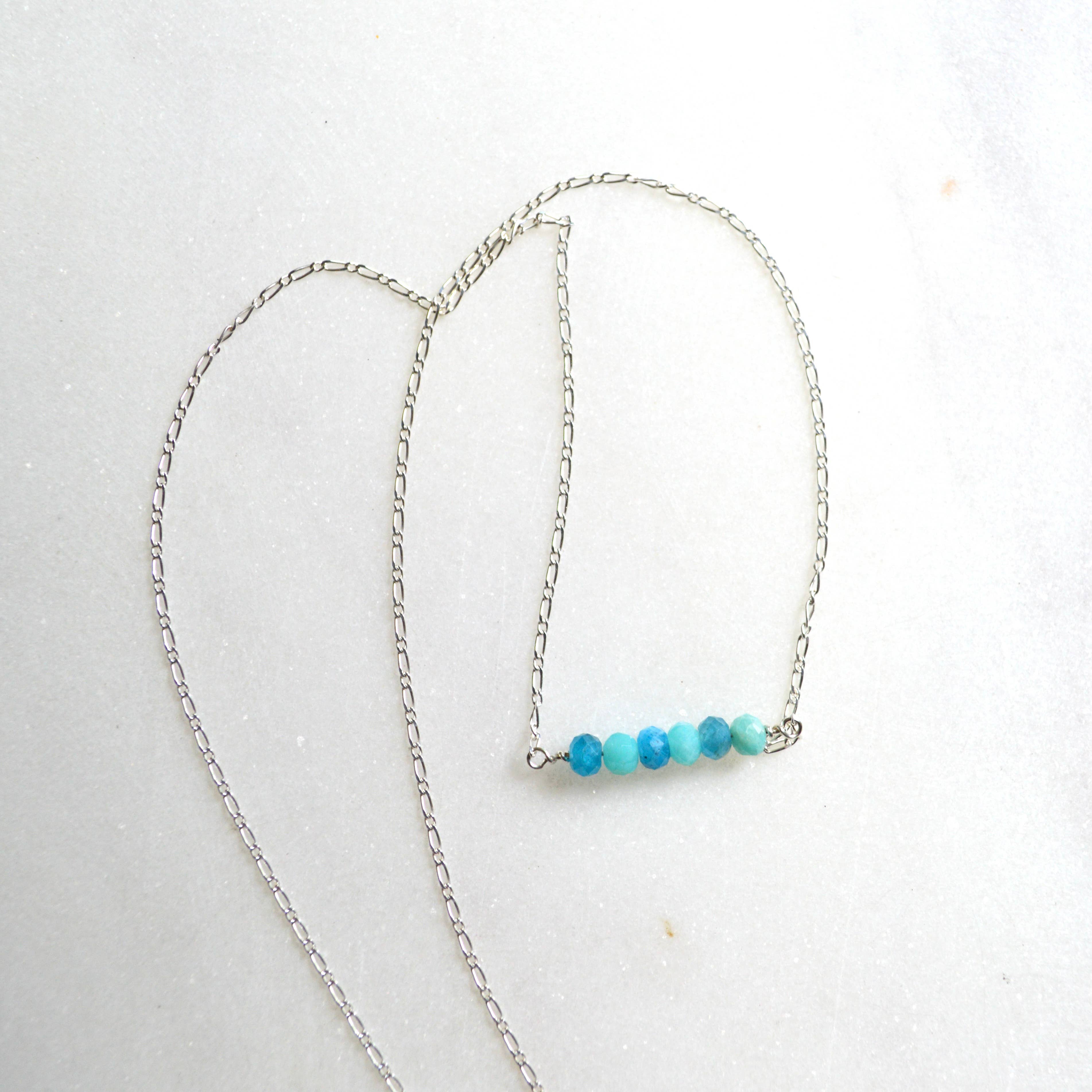 Salty But Sweet – wholesale Beaded/pearl necklace – Amazonite and Apatite Beaded Necklace Sterling6
