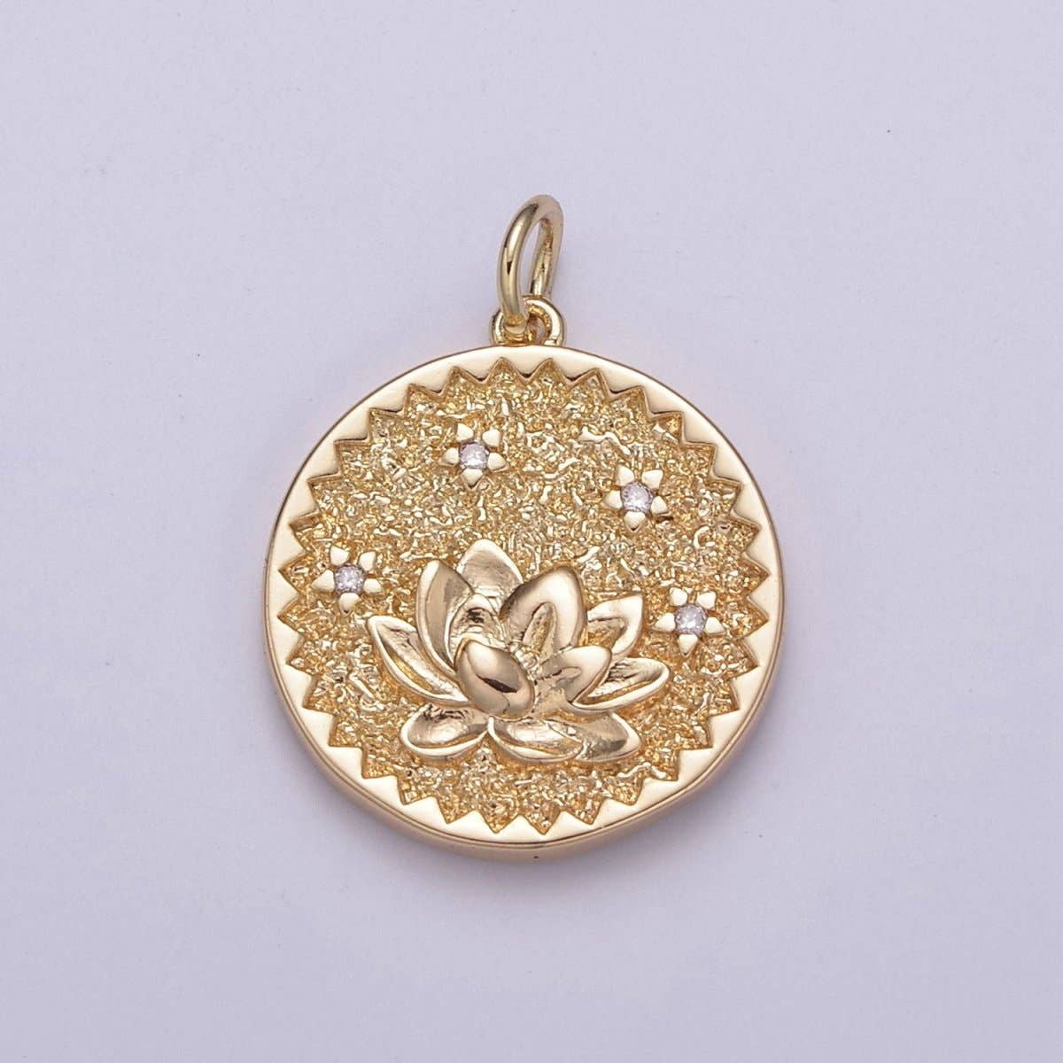 Aim Eternal - Wholesale Individual Charm/Pendant - Dainty Floral Collection Sun Flower, Rose, Holly Flower, Cherry Blossom, Lotus Charm 18K Gold Filled Medallion N-189 N-190 N-191 N-192 N-2010