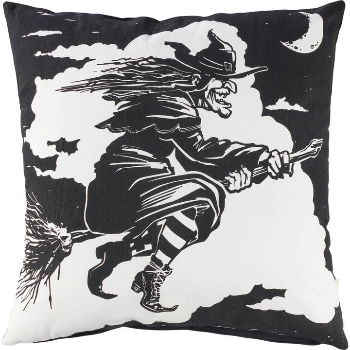 Primitives by Kathy - Wholesale Throw/Decorative Pillow - Flying Witch Pillow