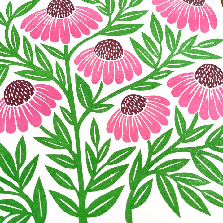 Katharine Watson - Wholesale Art Print - Garden Series: Echinacea Risograph Print5