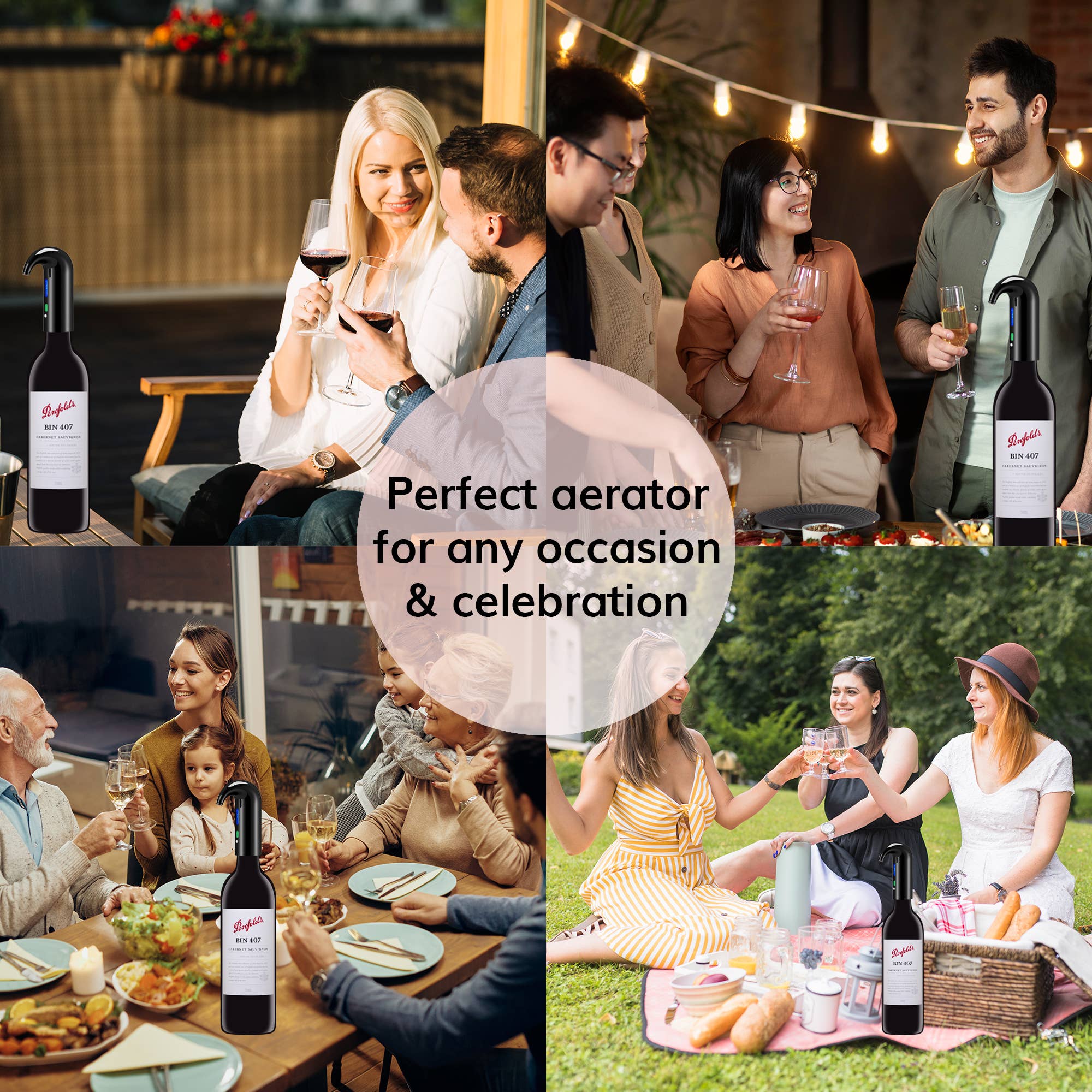 The Wine Savant /  Khen Glassware – wholesale Vinluftare – Elektrisk vinluftningsdispenser - bärbart vintillbehör7