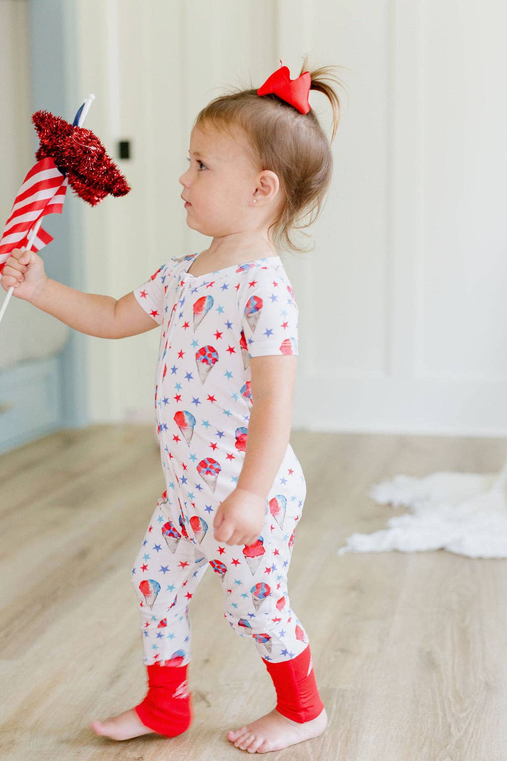 Sweet Bay Clothing – wholesale Jumpsuit – Baby – Red, White and Blue Snowcones Zipper Onesie4