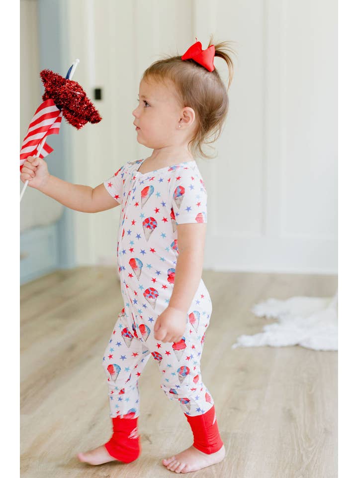 Sweet Bay Clothing – wholesale Jumpsuit – Baby – Red, White and Blue Snowcones Zipper Onesie4