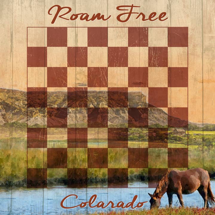 CB3320 (CB31) - Häst bete vid flod schackbräde för wholesale av Paint The Town