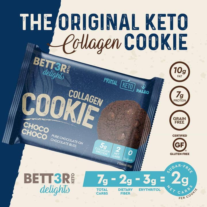 BETT3R KETO - Vente Biscuits - Bett3r Keto Biscuits au collagène double pépites de chocolat1