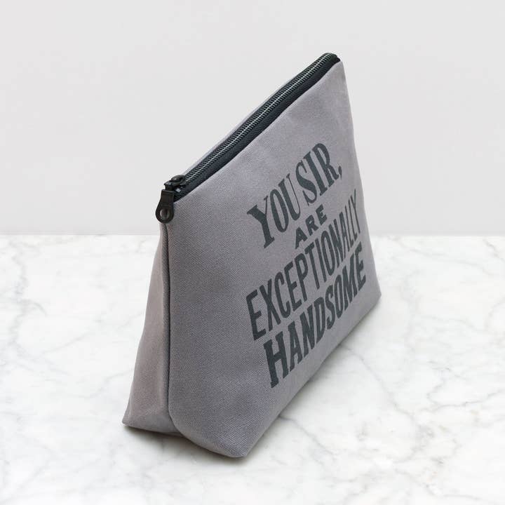 Alphabet Bags – wholesale Toiletry bag – men's – Exceptionally Handsome - Grey Wash Bag3