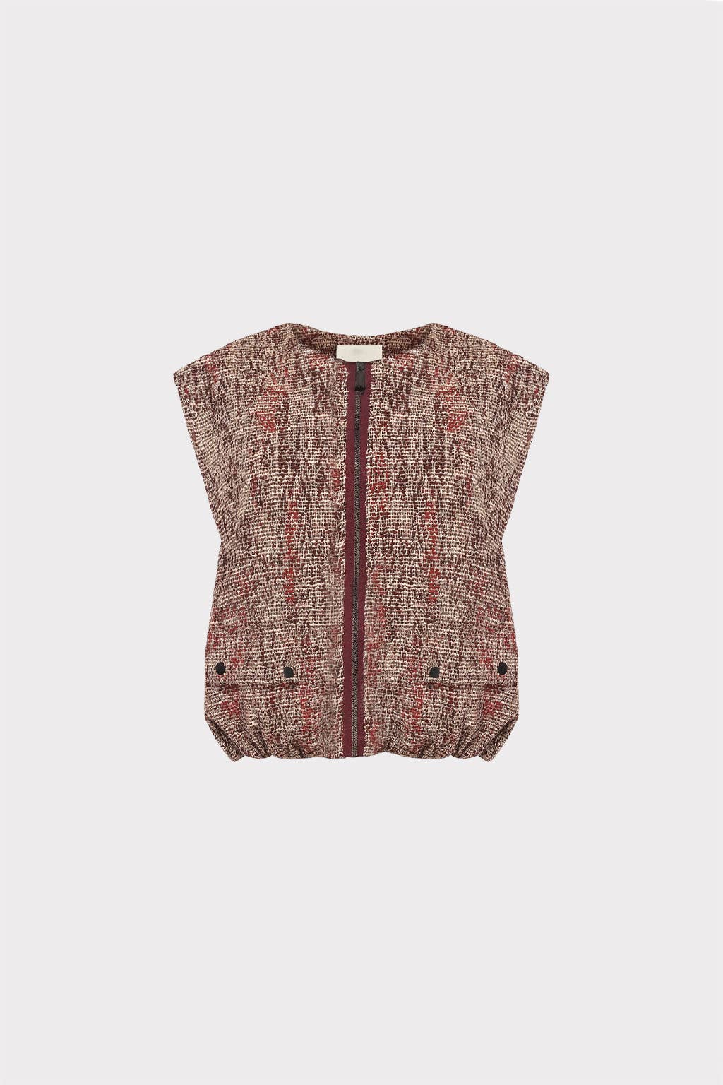 Burdeos Chaleco de tweed con cremallera de venta al por mayor en Faire1